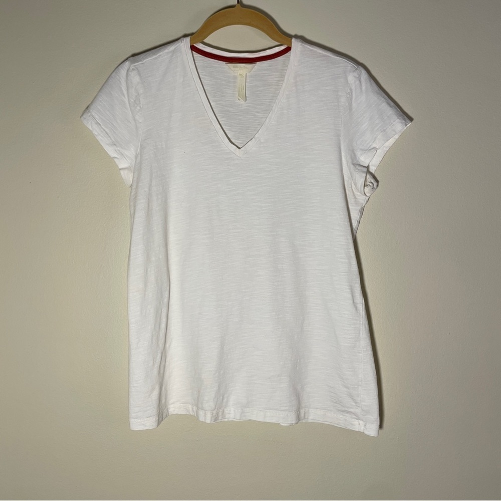 Matilda Jane White V Neck Short Sleeve Tee Shirt Size Medium